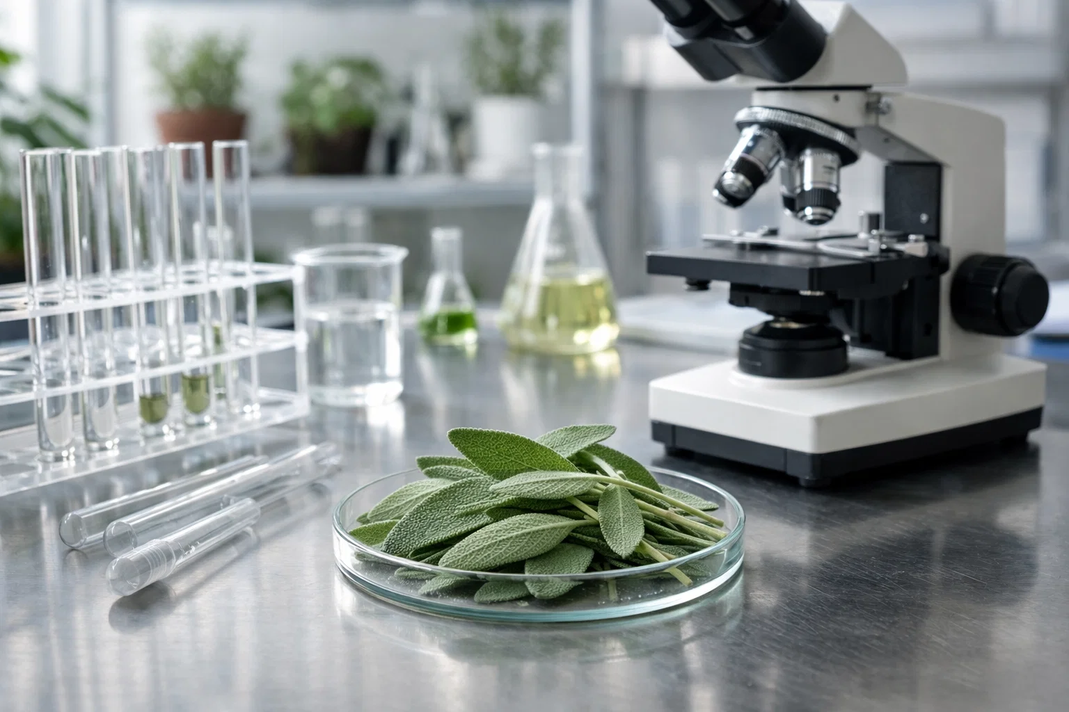 Analiza liści szałwii w kontekście badań naukowych