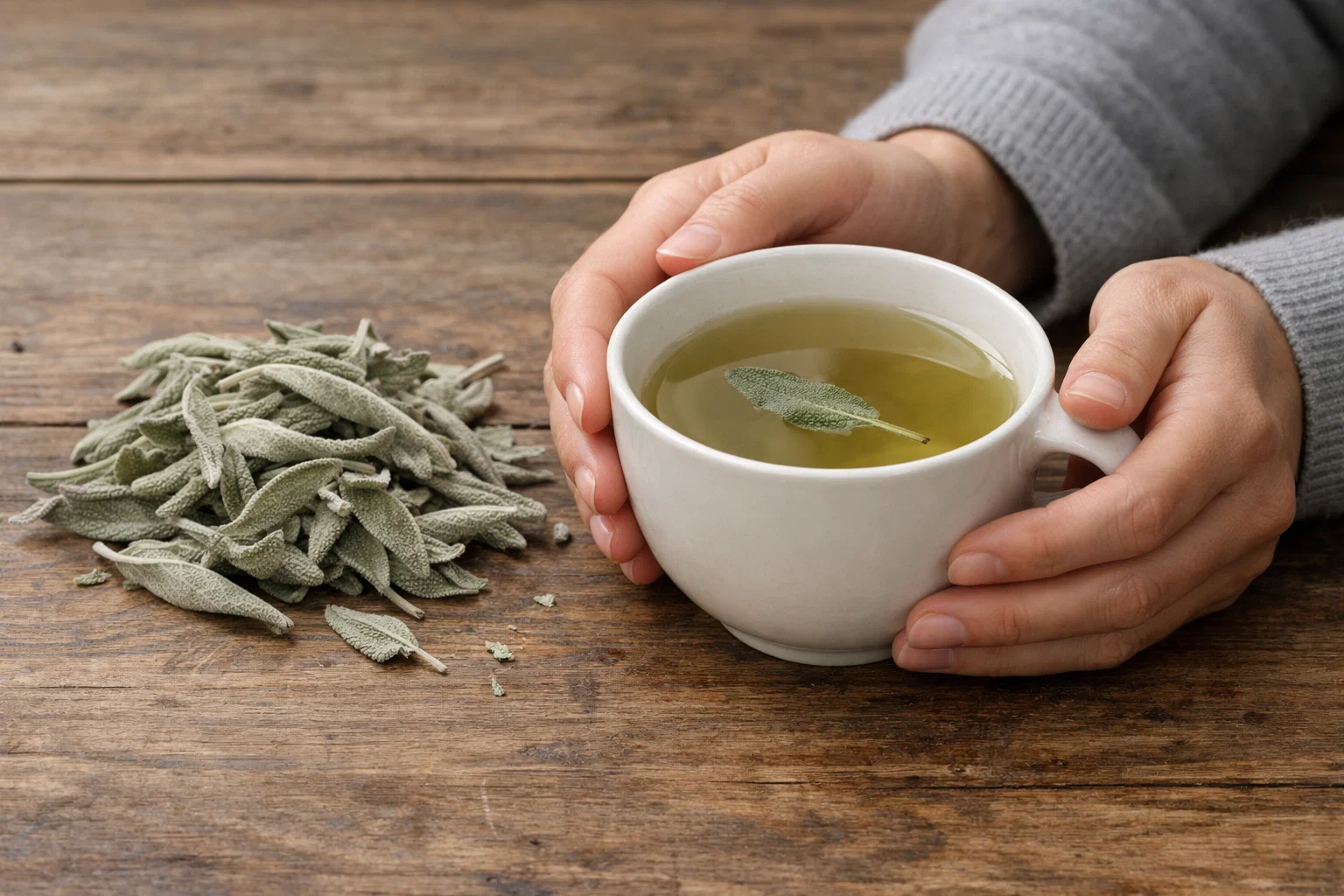 Napar z szałwii tradycyjnie stosowany przy nadmiernej potliwości